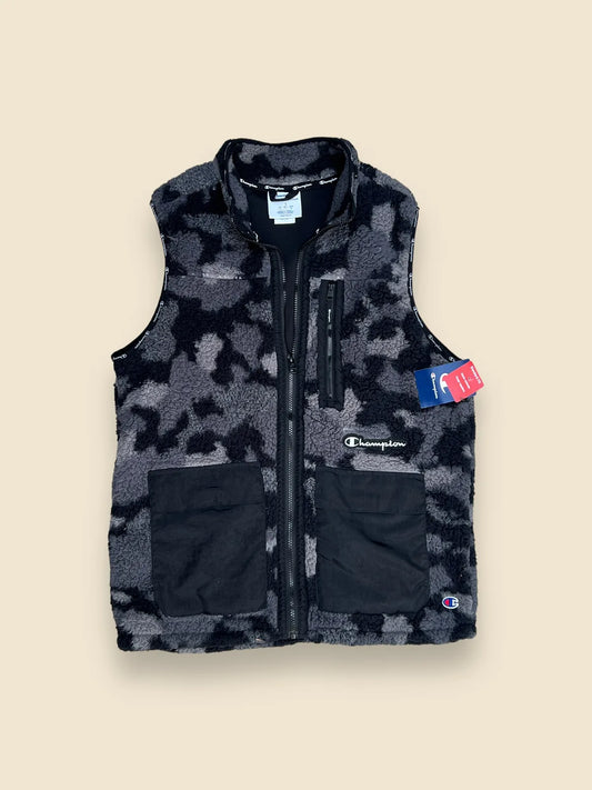 Chaleco Champion Camo de sherpa talla L (Nuevo, Etiquetado)